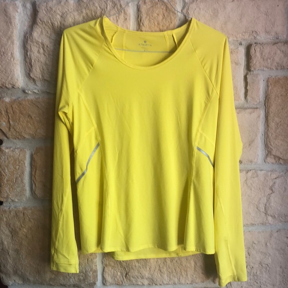 Athleta lemon yellow long sleeved sports shirt - Picture 2 of 3